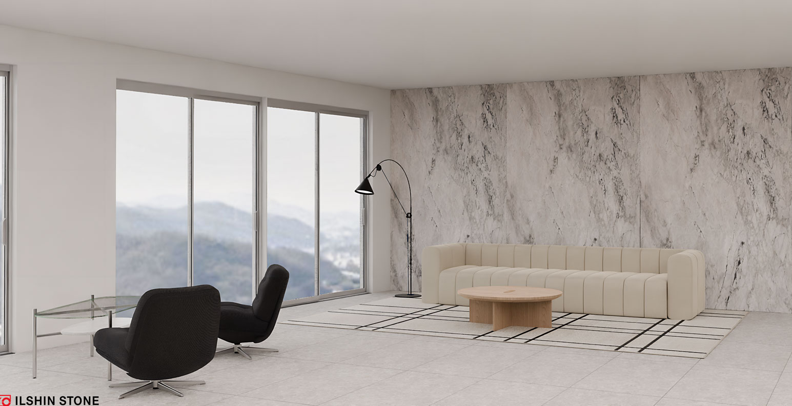 슈퍼화이트 거실 적용 화면